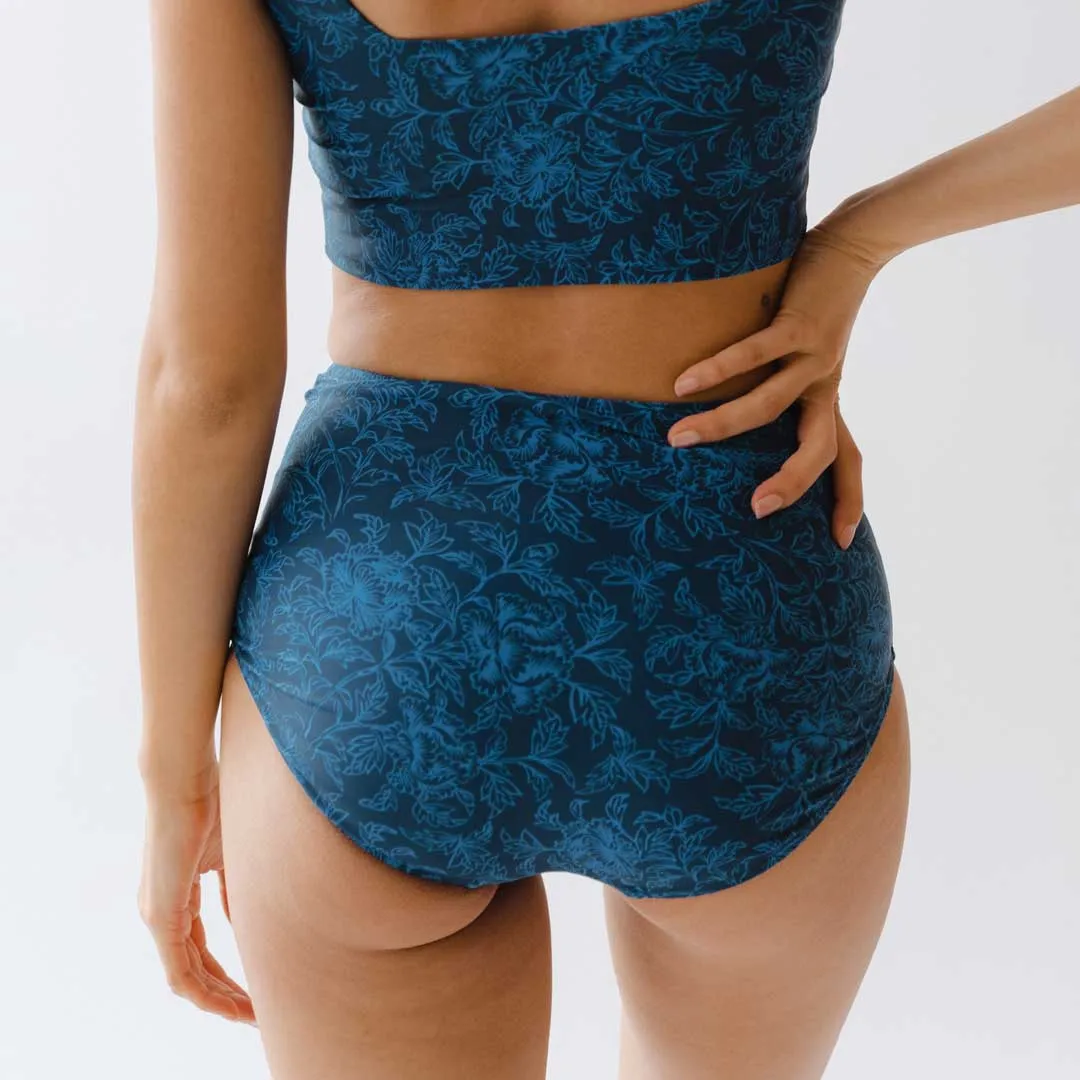 Mykonos Navy High-Waisted Bottoms