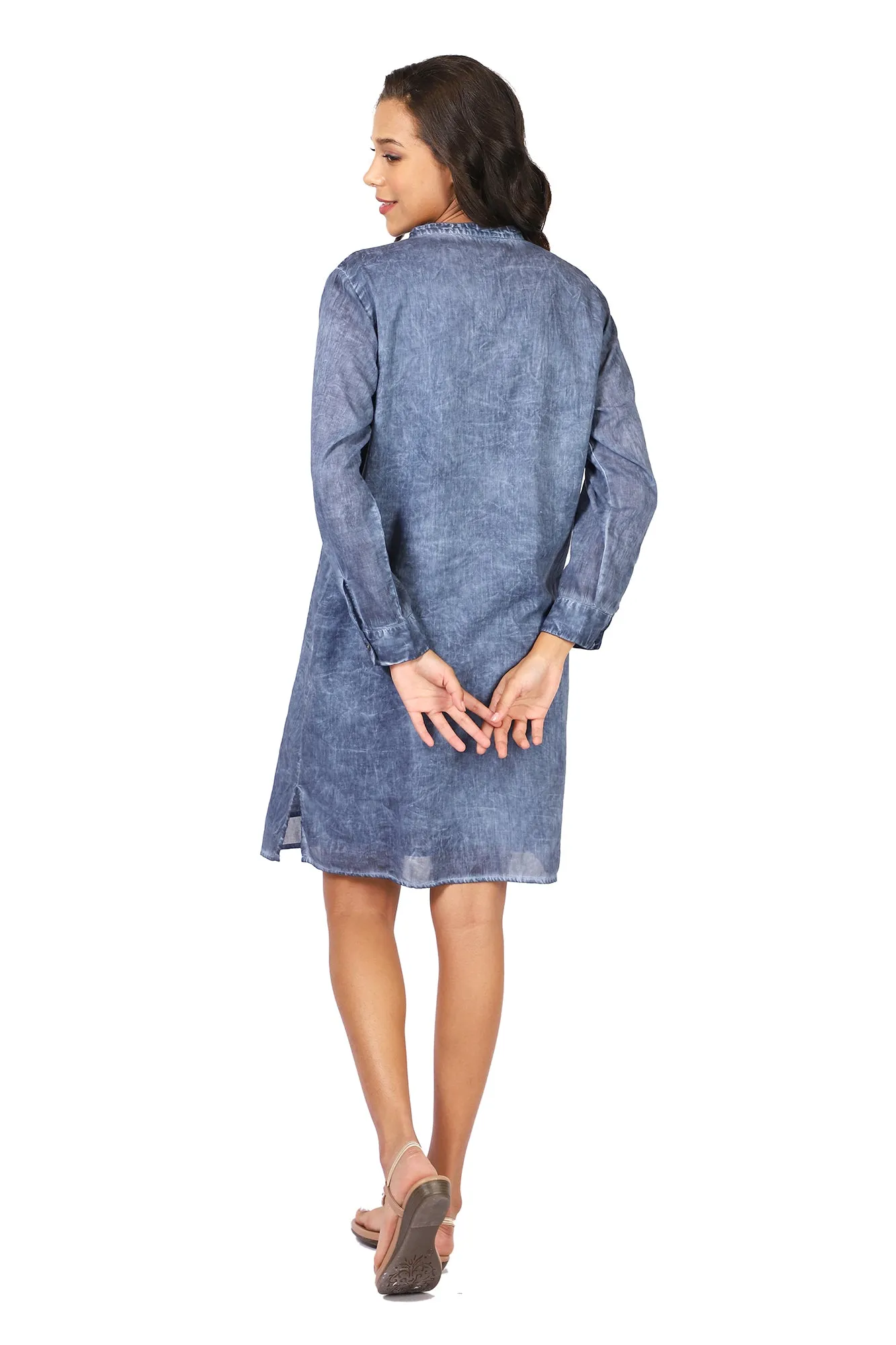 Navy Denim Voile Dress