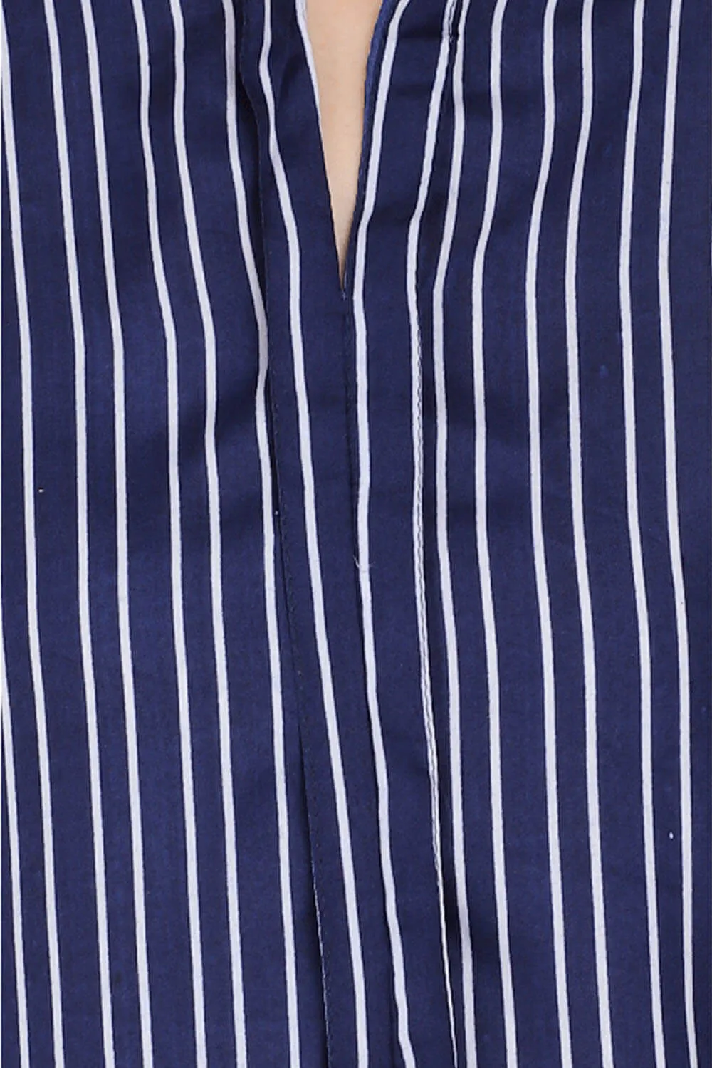 Navy Sophistication Stripe Formal Top