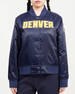 NBA DENVER NUGGETS CLASSIC WOMEN'S SATIN JACKET (MIDNIGHT NAVY)