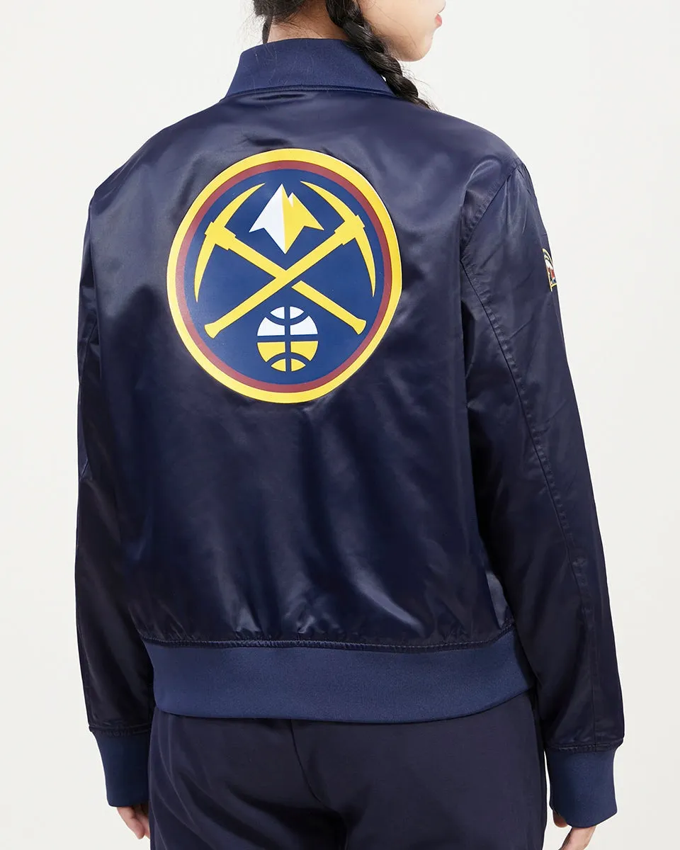 NBA DENVER NUGGETS CLASSIC WOMEN'S SATIN JACKET (MIDNIGHT NAVY)