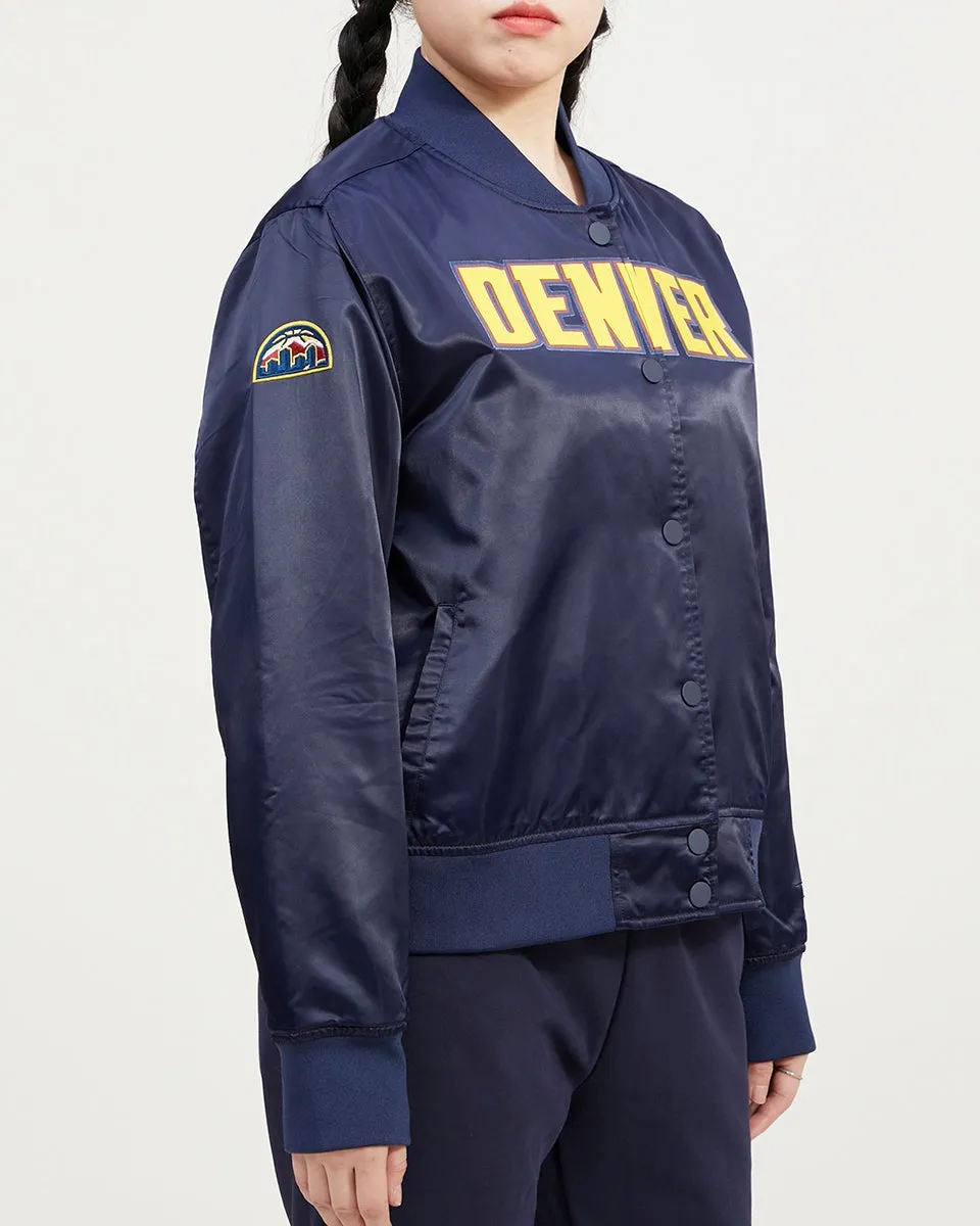 NBA DENVER NUGGETS CLASSIC WOMEN'S SATIN JACKET (MIDNIGHT NAVY)