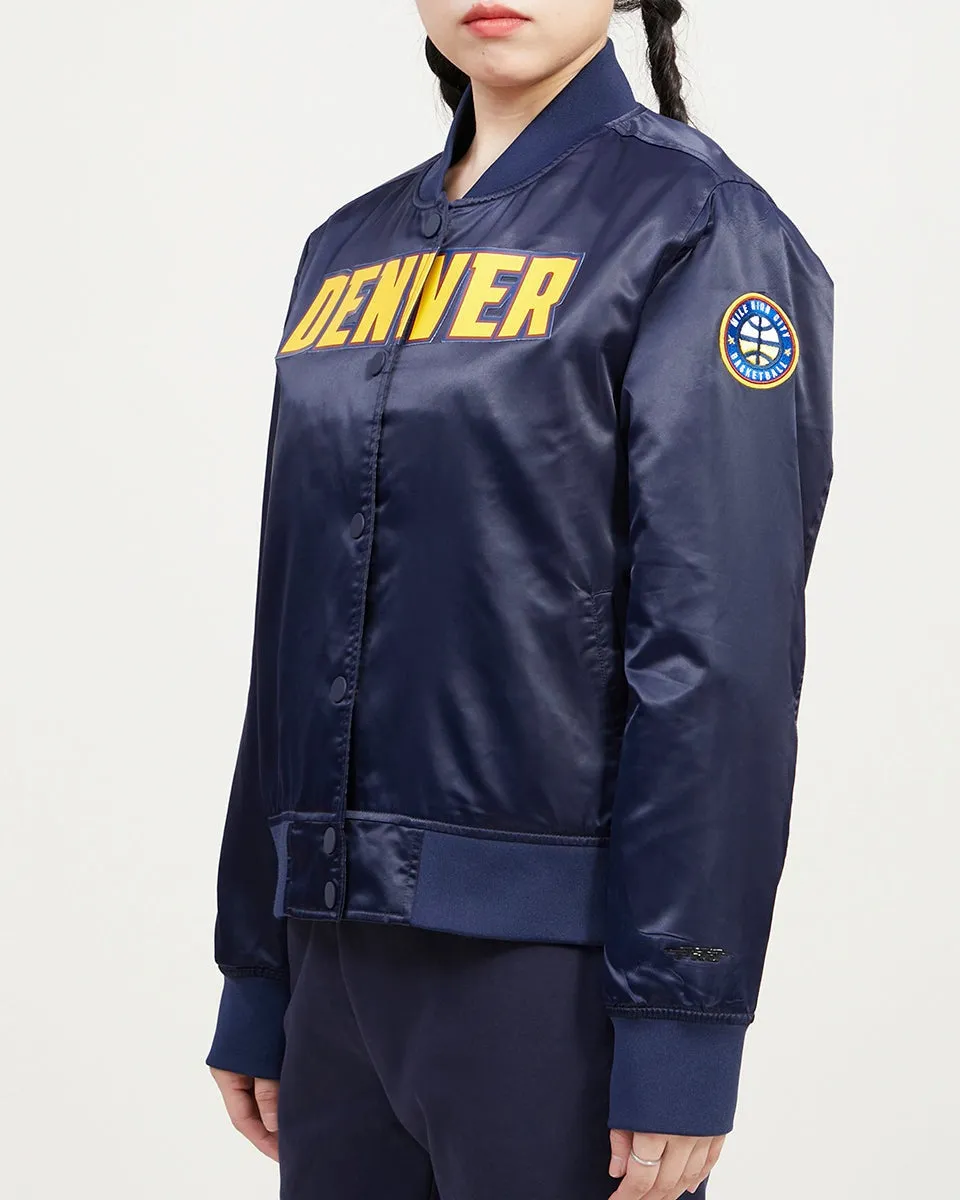 NBA DENVER NUGGETS CLASSIC WOMEN'S SATIN JACKET (MIDNIGHT NAVY)