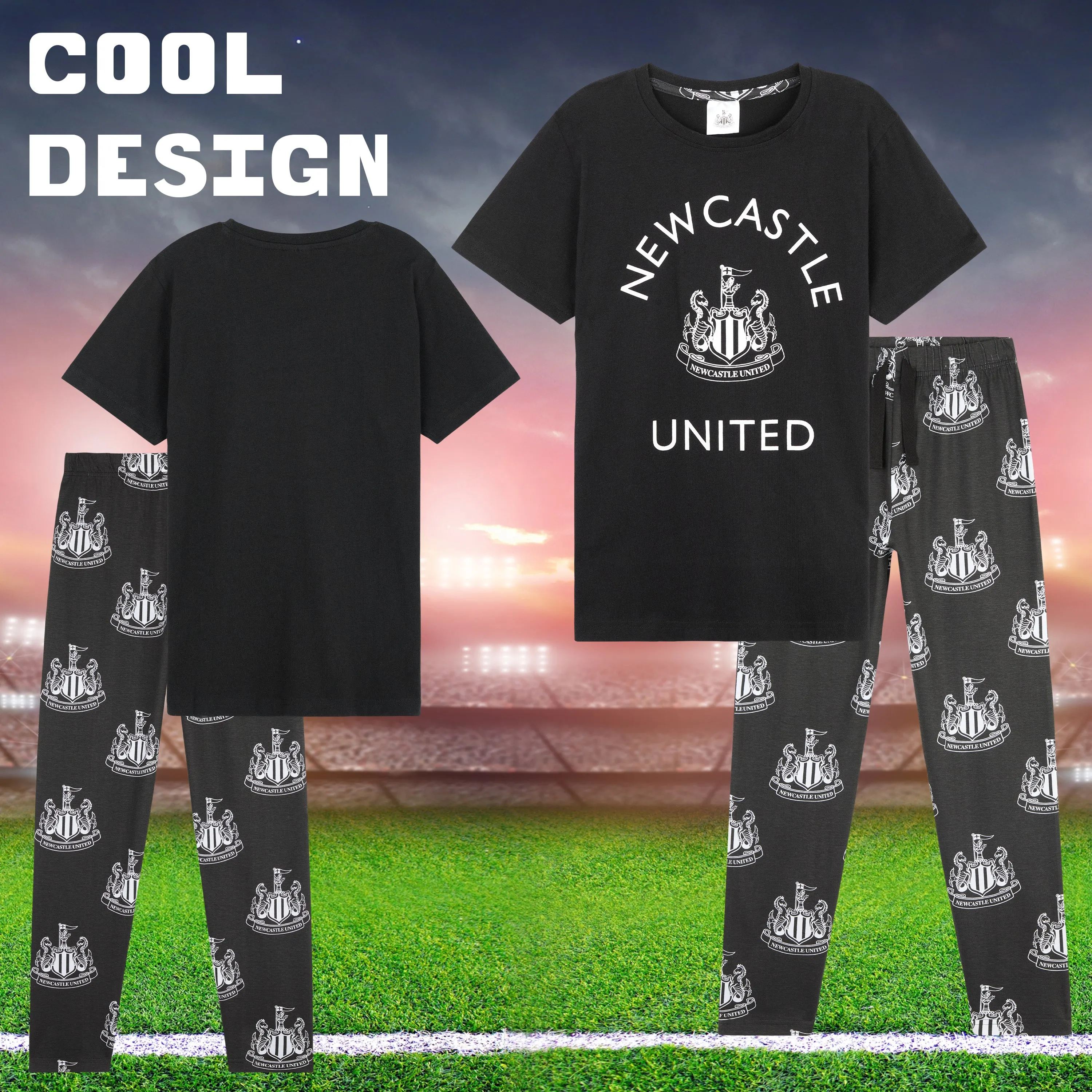 NEWCASTLE UNITED F.C. Pyjamas Set for Men Teens- Football Gifts for Men and Teens