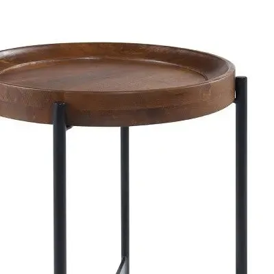 Open Box - 20" Brookline Round End Table Medium Chestnut - Alaterre Furniture