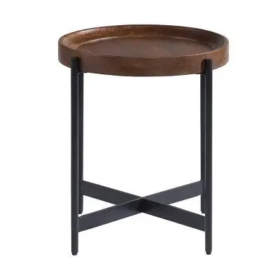 Open Box - 20" Brookline Round End Table Medium Chestnut - Alaterre Furniture