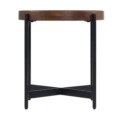 Open Box - 20" Brookline Round End Table Medium Chestnut - Alaterre Furniture