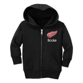 Personalized Detroit Red Wings Toddler Full-Zip Hooded Sweatshirt