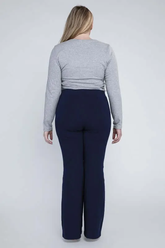 Plus Size Everyday Comfy Flare Stretchy Pants