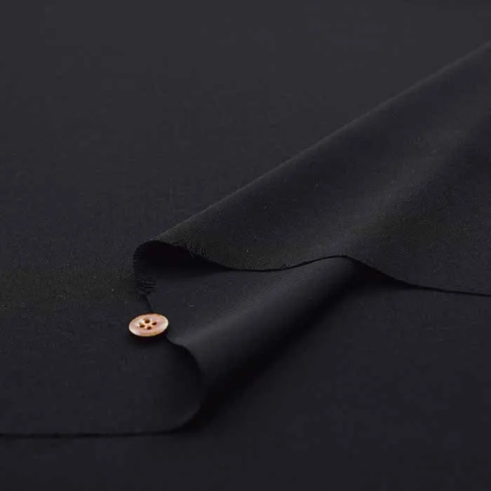 Polyester Formal Black Fabric Super Black Solid Color