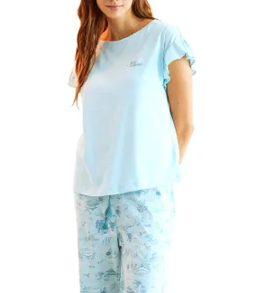 Printed Capri Pyjamas Blue