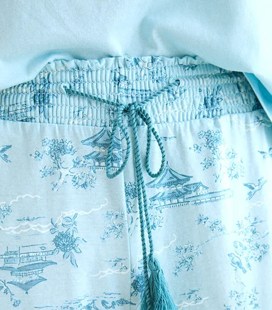 Printed Capri Pyjamas Blue