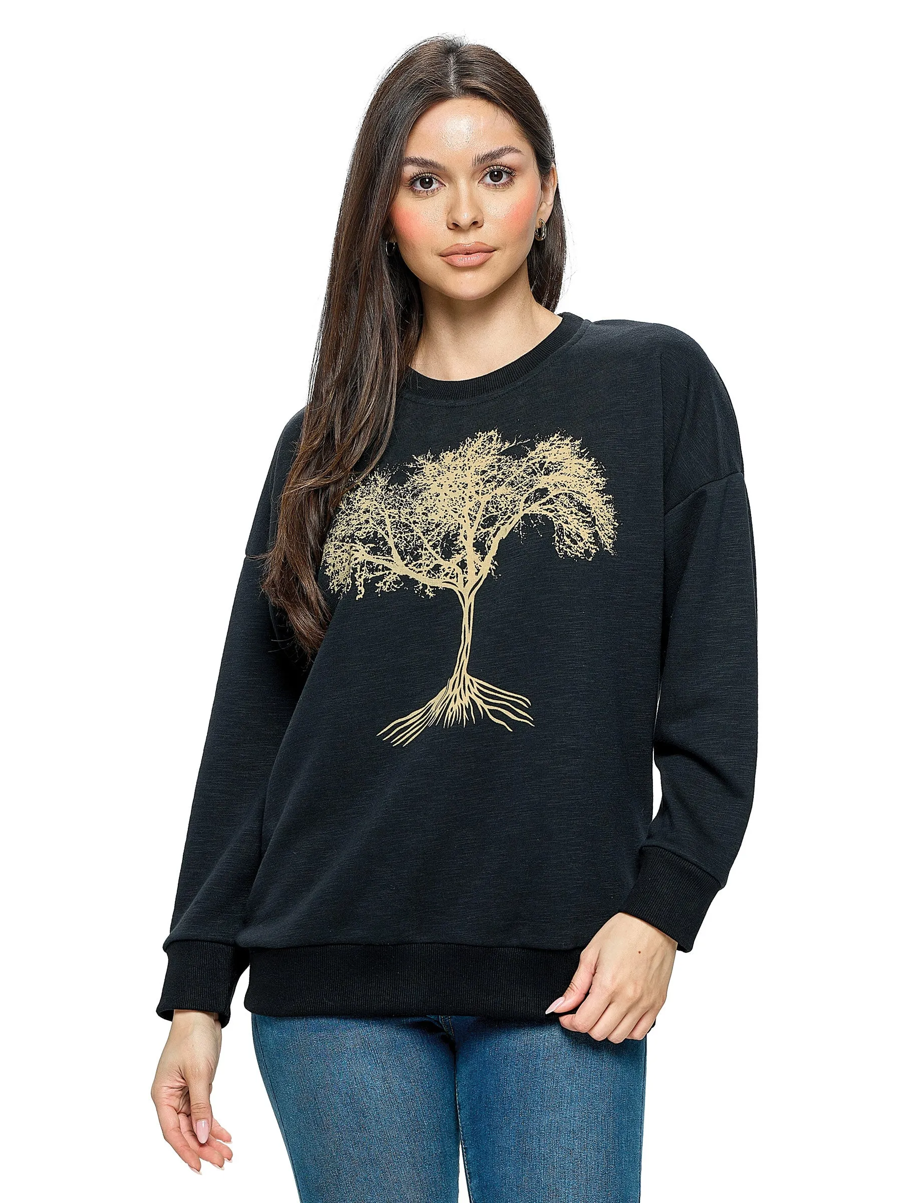 Pullover Tree of Life Print Boho Comfy