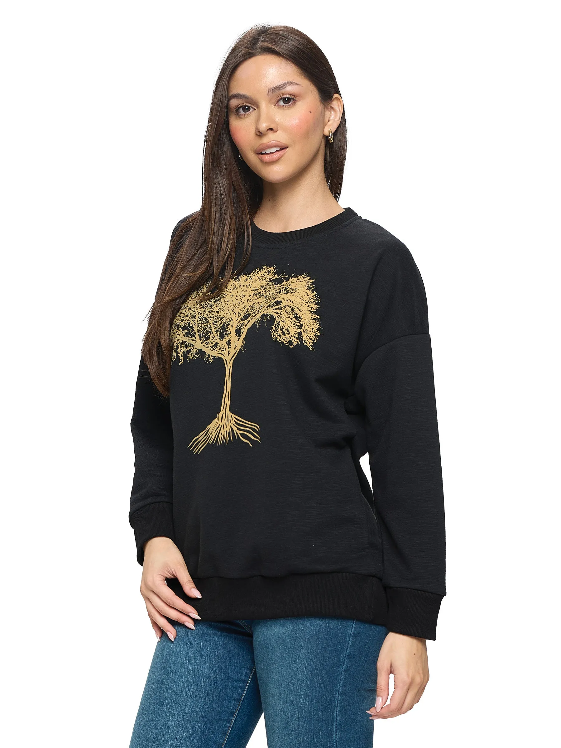 Pullover Tree of Life Print Boho Comfy