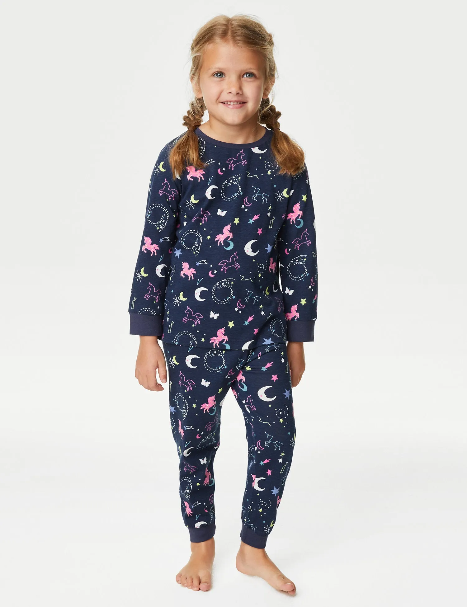 Pure Cotton Glow In The Dark Unicorn Pyjamas