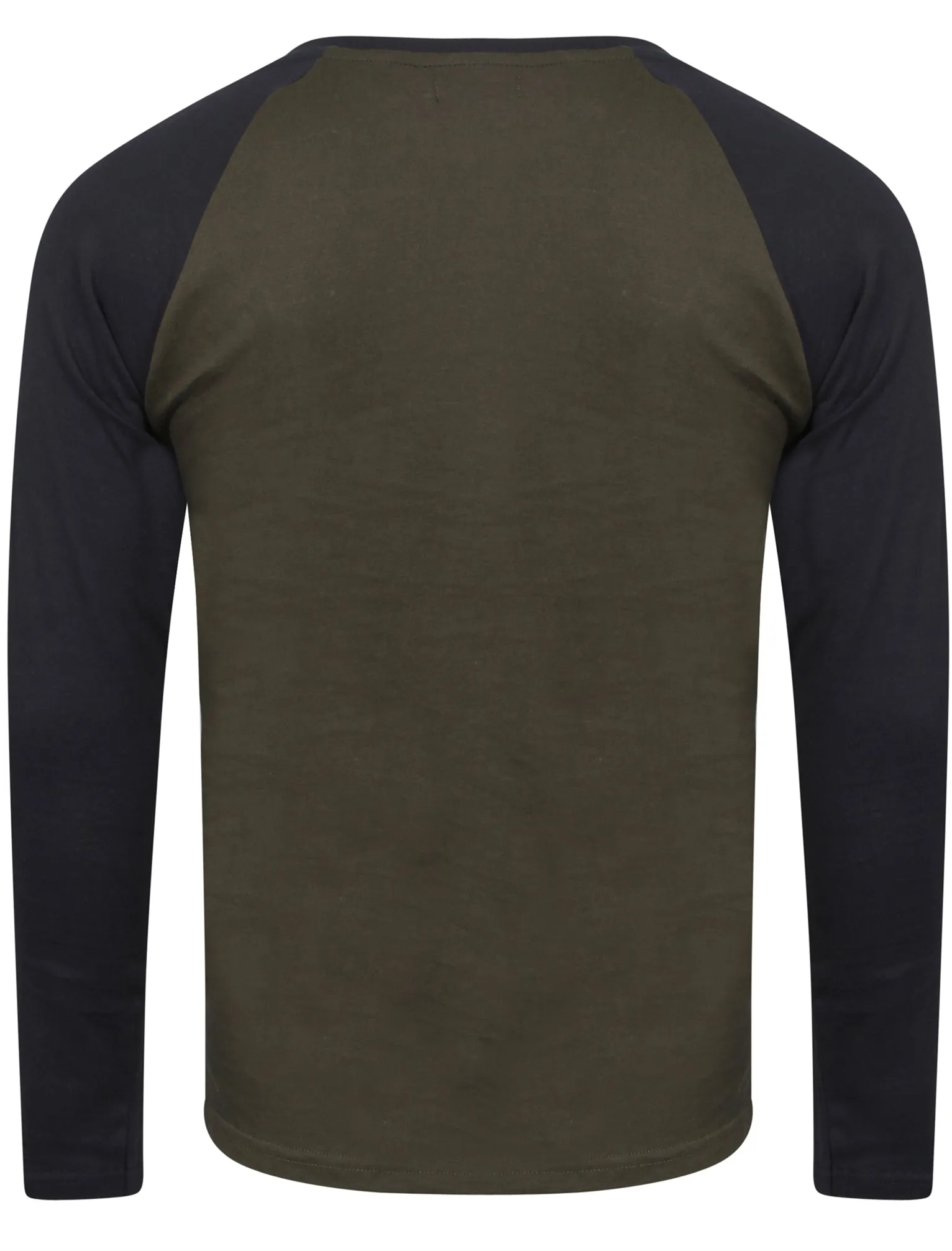 Rasmus Henley Long Sleeve Top in Khaki / Navy Marl