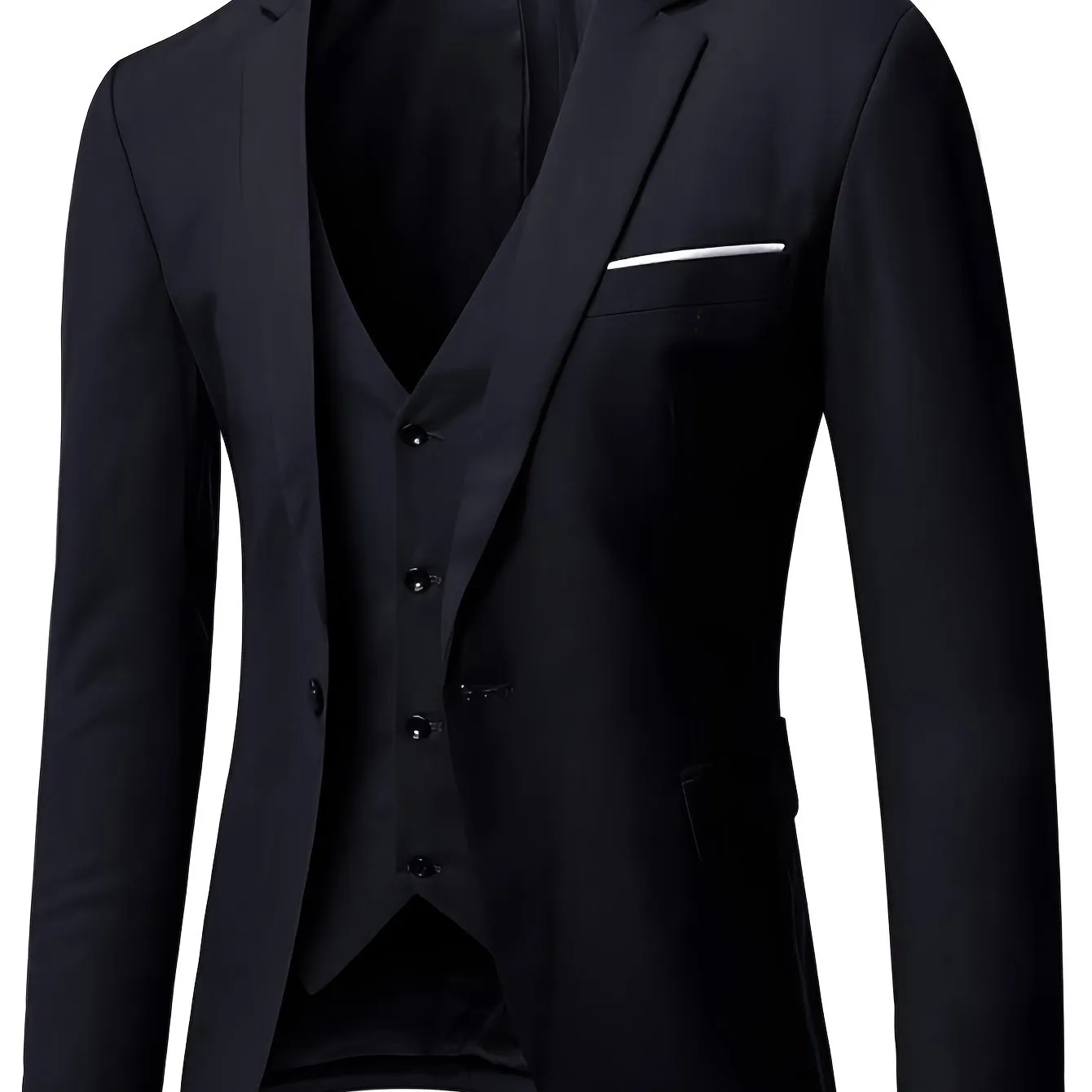 Riolio Mens Slim Fit Suit One Button 3-Piece Blazer Dress Business Wedding Party Jacket Vest & Pant