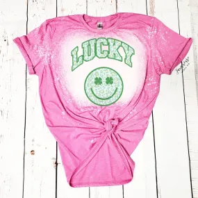 Shamrock Lucky Face Bleached Shirt