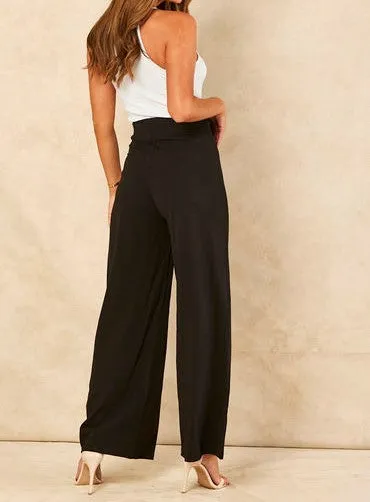 Signage Black Wide Leg Trousers