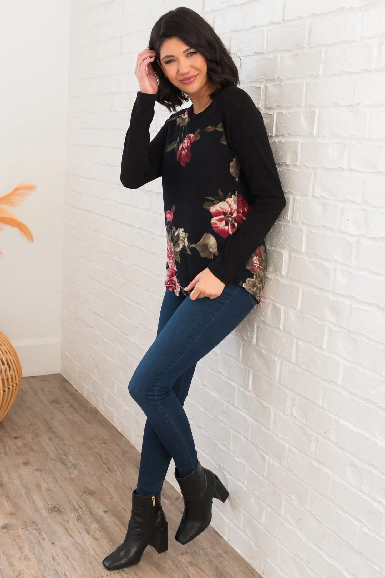 Simplistic Perfection Modest Floral Top