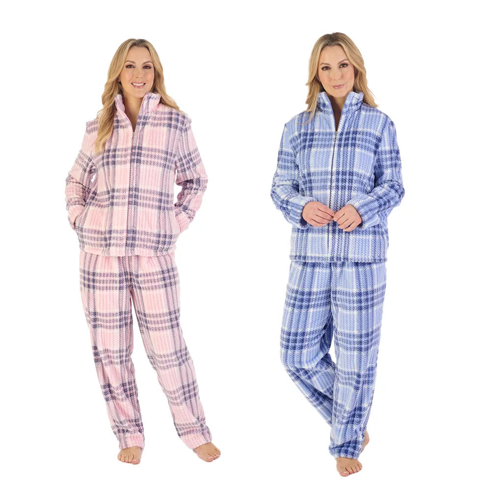 Slenderella Luxury Supersoft Fleece Tartan Pyjamas