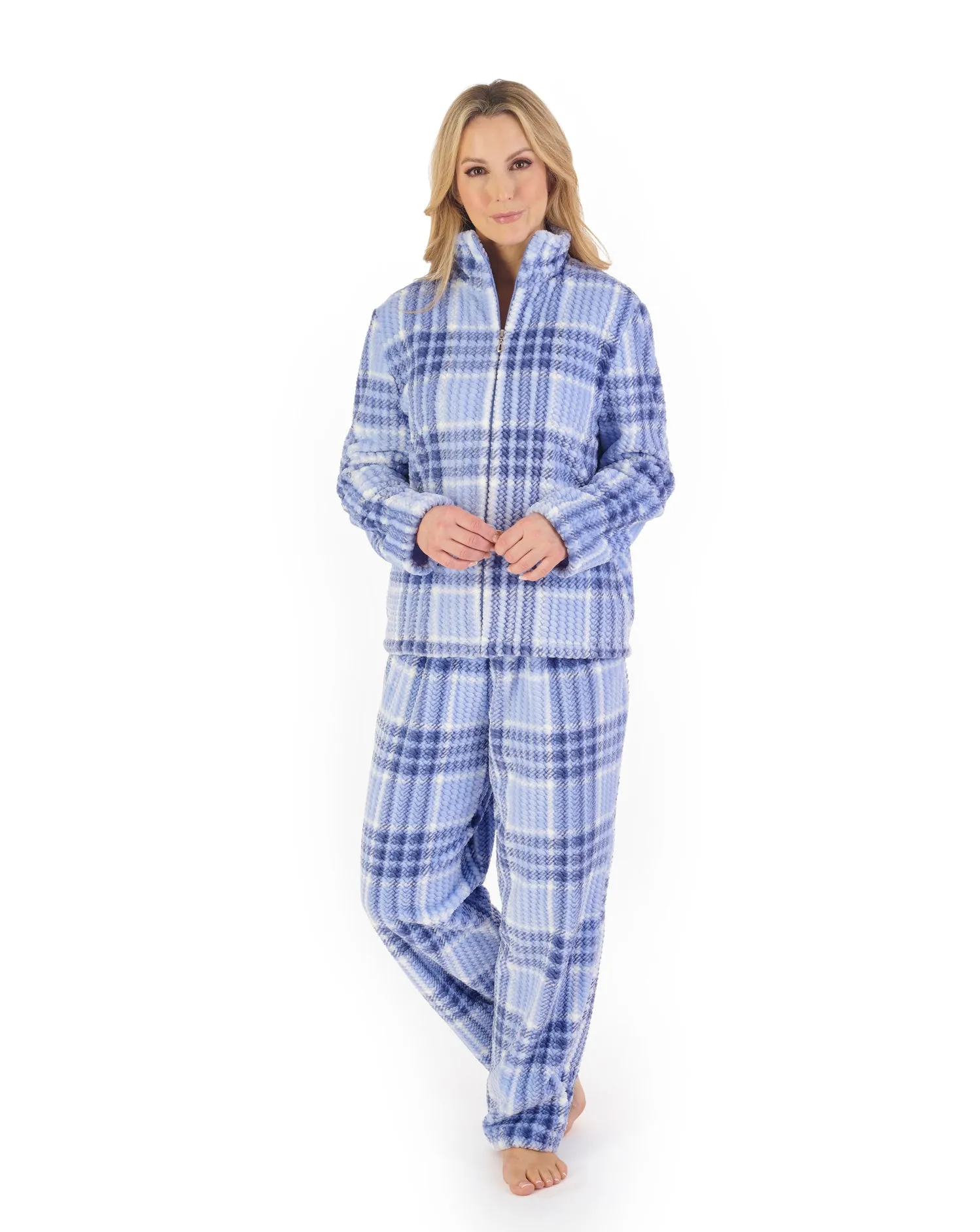 Slenderella Luxury Supersoft Fleece Tartan Pyjamas