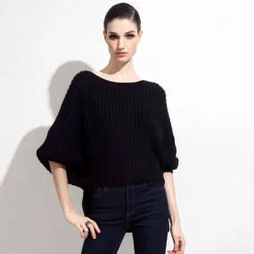 Soft Loose Sweater With Lantern Sleeve