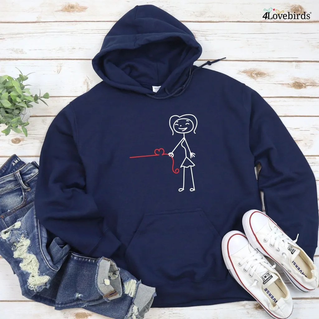 Stick Boy & Girl Heart Line Matching Outfits: Perfect Couple's Gift for Valentine's Day