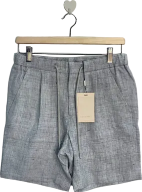 Suitsupply Light Grey Ames Pleat 100% Linen Shorts EU 44 UK W28