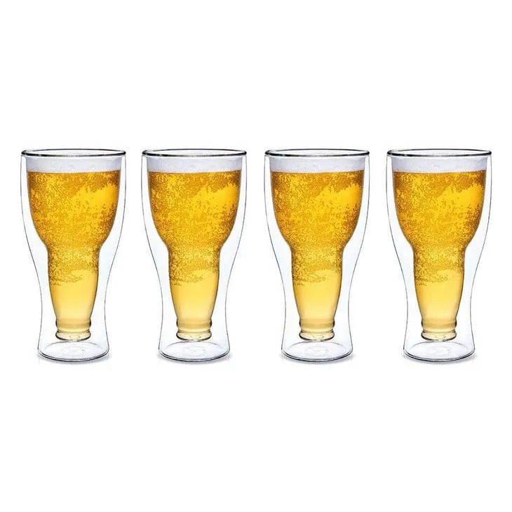 Upside Down Beer Glasses - Set of 4