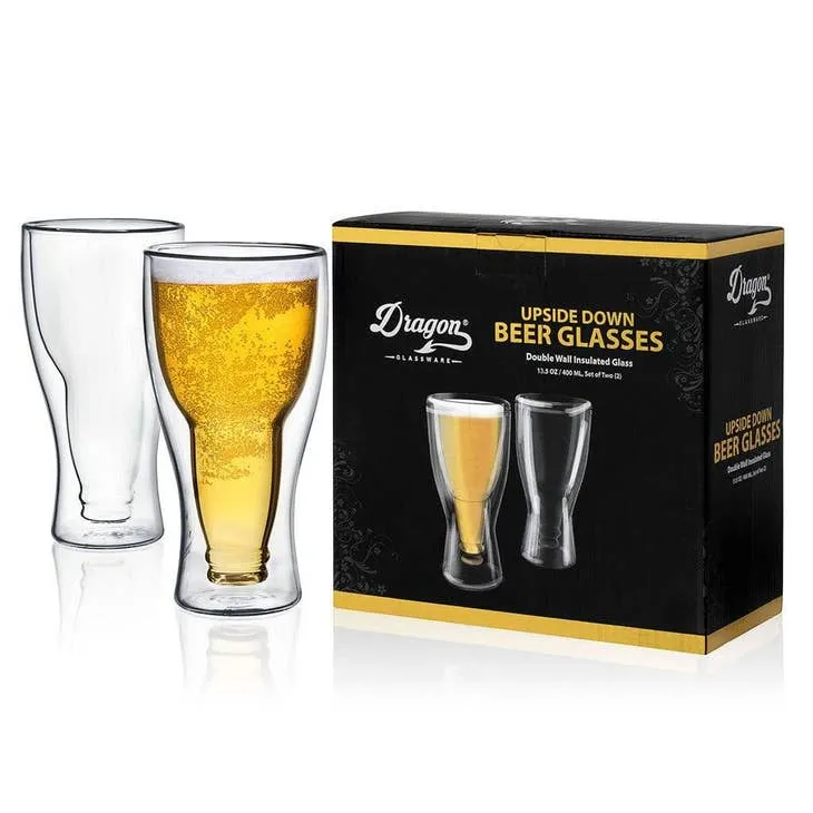 Upside Down Beer Glasses - Set of 4