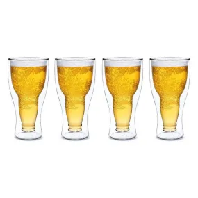 Upside Down Beer Glasses - Set of 4