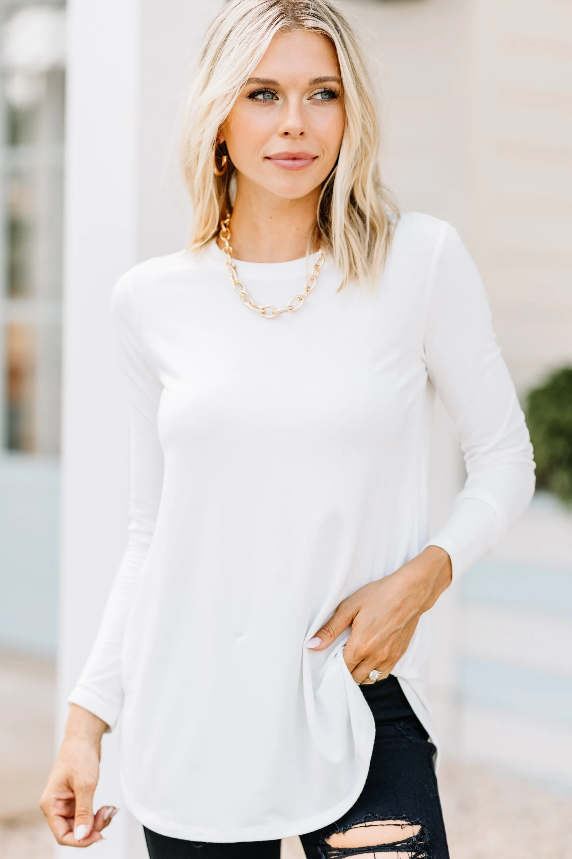 Won't Let You Down Ivory White Classic Top